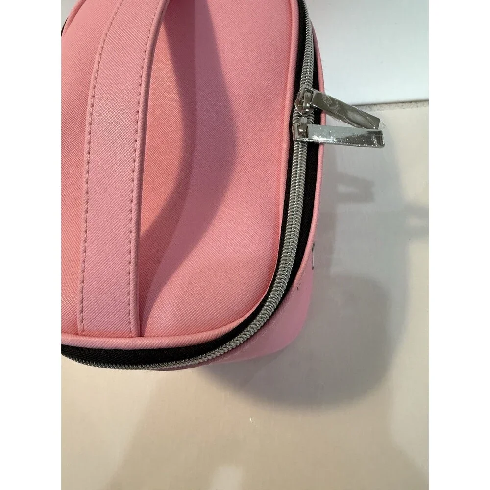 Marc Tetro Black Cat Cosmetic Makeup Bag Pink Retro Travel Zippered Kitten